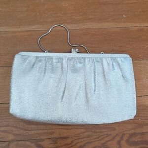 1960s Elegant Silver Clutch Bag